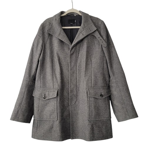 Reiss gray wool blend overcoat - reiss,