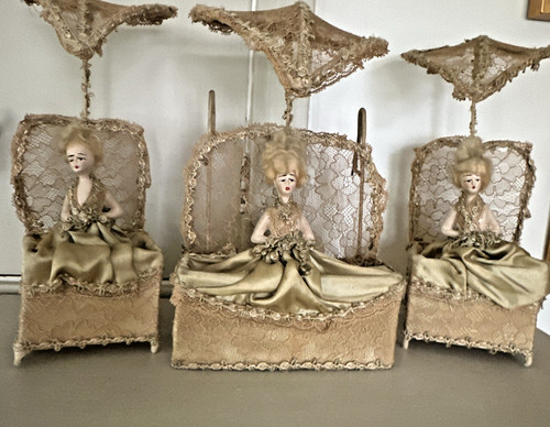 Rare french boudoir lampshades - rare,