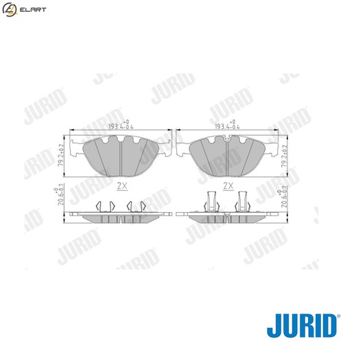 Brake pad set - pad,