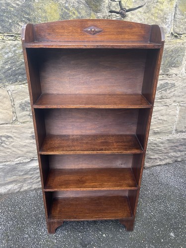 Antique oak open bookcase - antique,
