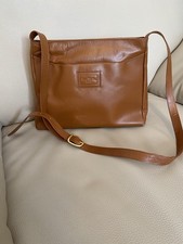 Vintage Jane Shilton Designer Tan Brown Genuine Leather Shoulder Bag