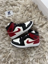 UK6 Nike Air Jordan 1 Mid Red White Black Brand New In Box
