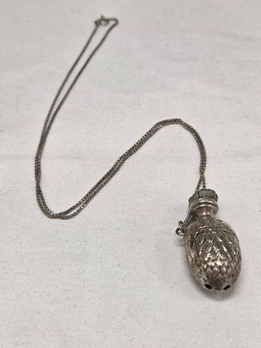 Silver pineapple scent bottle - silver,