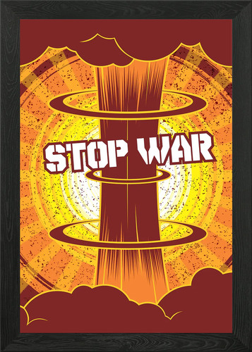 Stop war grunge style - grunge, framed