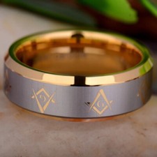 8MM Masonic Mason Gold Color