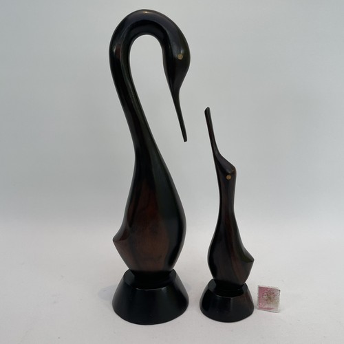 Vintage carved wood birds - carved,
