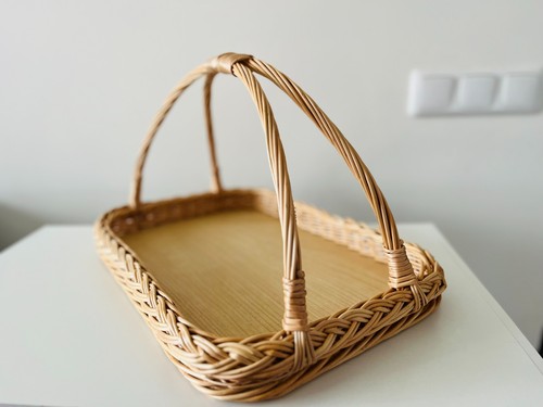 Wicker serving tray with - serving,
