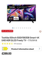 Toshiba 50 Inch 50QV1563DB