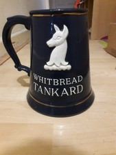 Whitbread Navy blue Embossed Tankard Harry E Tunnicliffe Brewery Bar Display
