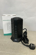 Beva 12-Way Extension Lead with 5 USB Ports 2m 1000J Surge Protected UK