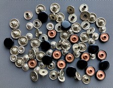 20 Newey Press Stud Fastener Snaps - 14.mm Black Tops - Newey England