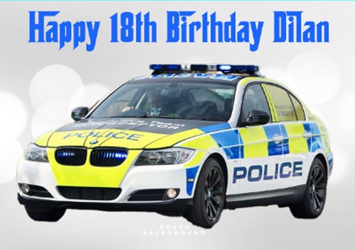 Personalised police car card - personalised,