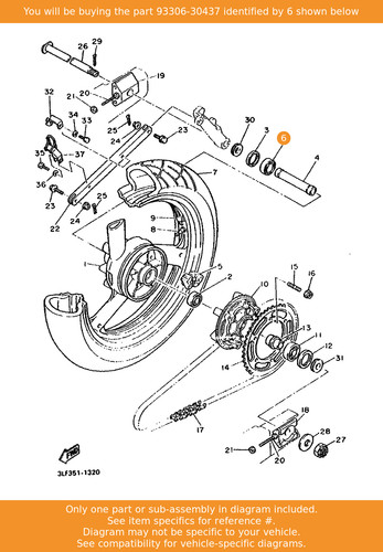 Yamaha bearing 93306 30437 - yamaha, 93306-30437