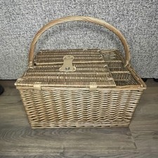 Red hamper wicker - wicker, retro