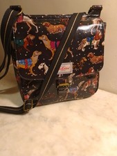 Cath Kidston Dog Print Shoulder/ Crossbody/ Messenger Bag