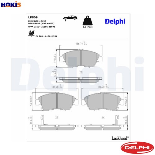 Brake pad set - pad,