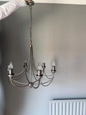 6 Bulb Chandelier - Grey Metal