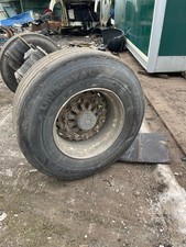 Pair of uniroyal super single 385x65x22.5 wheel and tyre. 50-60% tread 2023