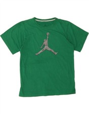 JORDAN Boys Graphic T-Shirt Top 13-14 Years XL  Green Cotton CR10