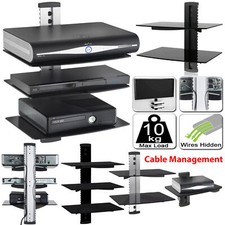 Wall-Mounted Black Tempered