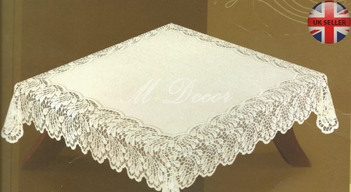 Square cream white lace - cream, or