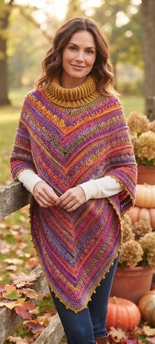 Handmade crochet poncho - crochet,