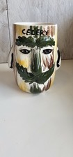 Vintage Double Sided Face Celery Pot ● Excellent Condition ● 6 inches high