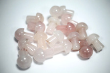 3 x Rose Quartz Mushroom Shaped Tumble Stones Good Health Truthful Crystals