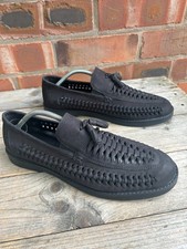 mens suede RIVER ISLAND woven tassled loafers - uk 7 BNWOB ( ref 999 )