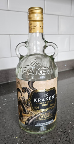 Empty kraken ltr spiced rum - empty,