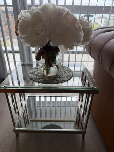 Pair glass coffee table - glass,