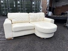 Cream Leather Corner Sofas