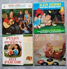 4 Vintage Vinyl LPs  Childrens Favourites, Pinky & Perky, Ken Dodd Burl Ives etc