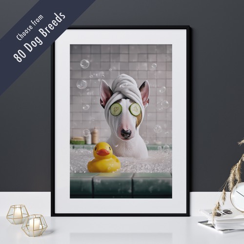 Funny dog bath print - in, –