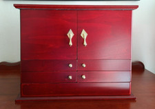 Lori Greiner For Your Ease Only  4 Tier Cherrywood Large Jewellery Cabinet