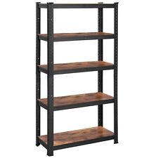 Shelving Unit 650kg Load Capacity Industrial Adjustable Rustic Brown GLR030B01