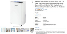 Slightly used_Dehumidifier for Home 2.5L, Digital Temperature& humidity Display