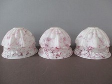 X3 Antique / Vintage Edwardian / Art Deco Era Cloud-Glass Light Lamp Shades