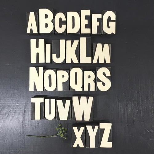 Wooden letter blocks z - letter, a-z