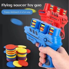 Foam Disc Space Launcher Zip Shot Shooter Saucer 3 magazine auto  flyer toy gun