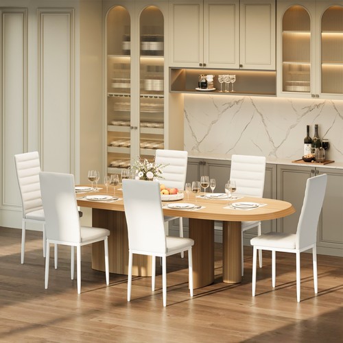Dining chairs set white - set, 6