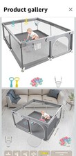 Large Baby Playpen Kids Activity 150x150cm Indoor Outdoor Safety Fence – Grey