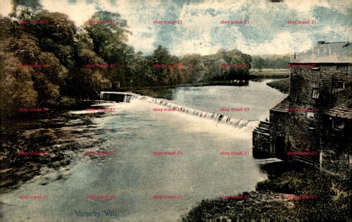 Wetherby weir postcard - wetherby,