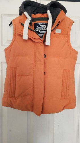 Superdry orange hooded puffer - superdry,