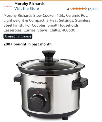 Morphy richards slow cooker - richards,