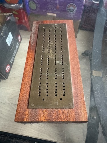Vintage brass and wooden - brass,