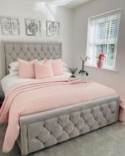 NEW MAEVA NAPLE GREY BED FRAME