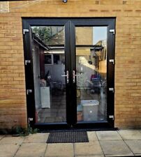 Black UPVC PVC External Doors Double Glazed M French Doors Patio Doors 220x182CM