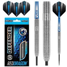 RED DRAGON Defender, 22g,  24gramsTungsten Steel tip Darts Set, Stems & Flights