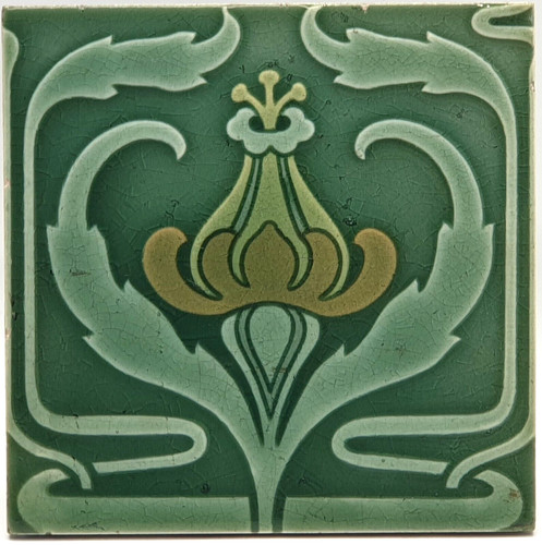 Art nouveau fireplace - nouveau, 7"